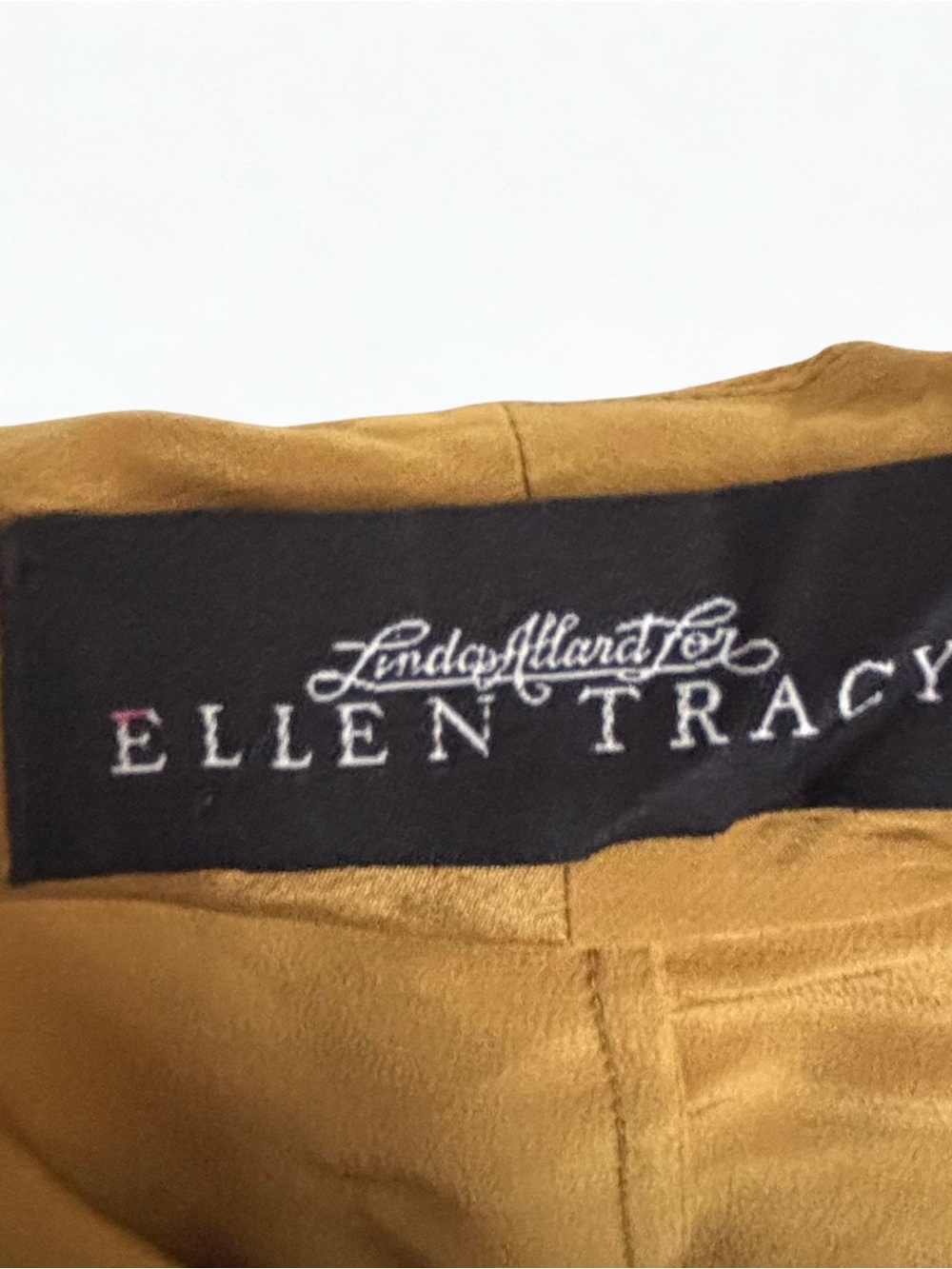 Vintage Linda Allard for Ellen Tracy 100% Silk Wrap Blouse - Mustard Gold Size 4 - Picture 6 of 8